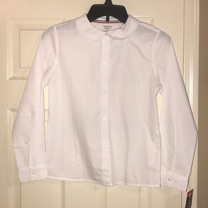 NWT Girls Long Sleeved Peter Pan Shirt Sz 12